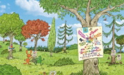 Buchcover und Innenansicht für das Buch: Nulli & Priesemut: Das große Regenbogenfest