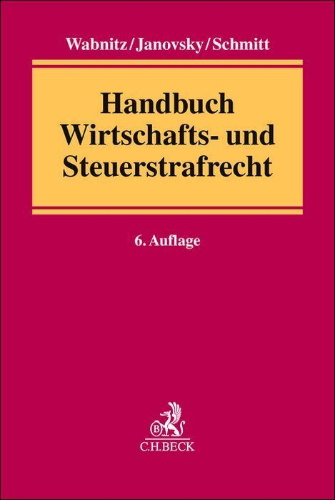 Buchcover und Innenansicht für das Buch: Handbuch Wirtschafts- und Steuerstrafrecht
