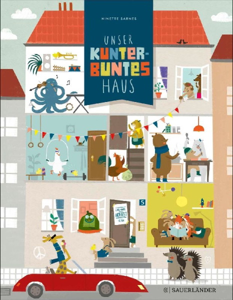 Buchcover und Innenansicht für das Buch: Unser kunterbuntes Haus