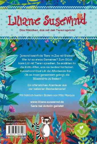 Buchcover und Innenansicht für das Buch: Liliane Susewind - Affen können alles schaffen!