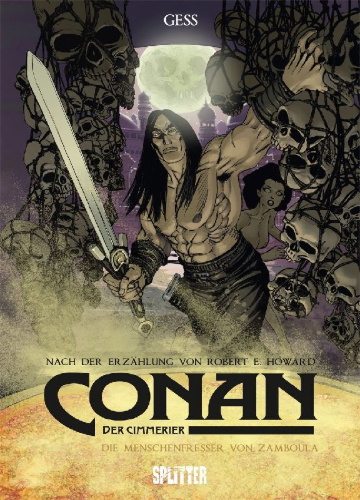 Buchcover und Innenansicht für das Buch: Conan der Cimmerier: Die Menschenfresser von Zamboula