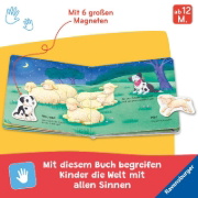 Buchcover und Innenansicht für das Buch: Mein erstes Magnetbuch - Wer spielt mit wem? Bauernhoftiere