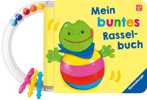 Buchcover und Innenansicht für das Buch: Mein buntes Rasselbuch