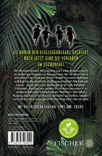 Buchcover und Innenansicht für das Buch: Survival - Verloren am Amazonas