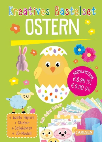 Buchcover und Innenansicht für das Buch: Bastelset für Kinder: Kreatives Bastelset: Ostern
