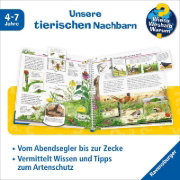 Buchcover und Innenansicht für das Buch: Wieso? Weshalb? Warum?, Band 71: Wir entdecken heimische Tiere