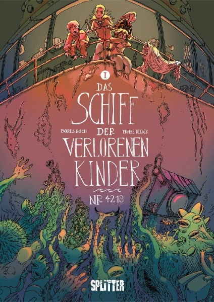 Buchcover und Innenansicht für das Buch: Das Schiff der verlorenen Kinder. Band 1