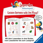 Buchcover und Innenansicht für das Buch: Ravensburger Leserabe Rätselspaß - Kreuzworträtsel zum Lesenlernen - 1. Lesestufe