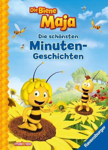 Buchcover und Innenansicht für das Buch: Die Biene Maja - Die schönsten Minuten-Geschichten