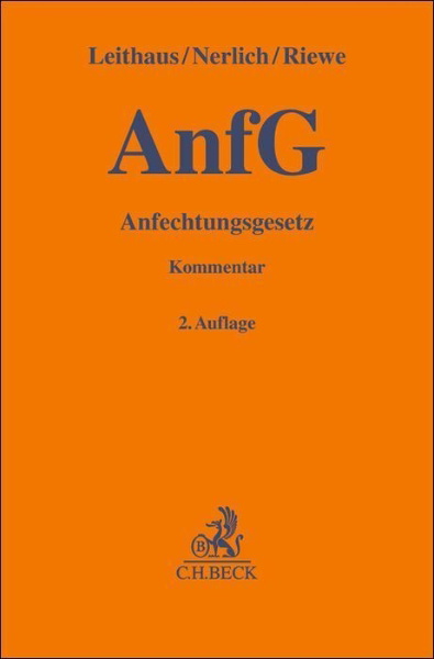 Buchcover und Innenansicht für das Buch: Anfechtungsgesetz