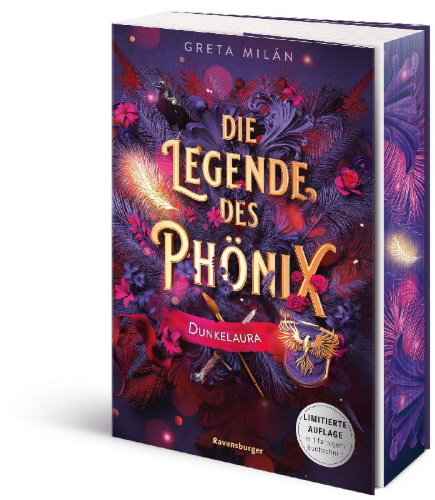 Buchcover und Innenansicht für das Buch: Die Legende des Phönix, Band 1: Dunkelaura