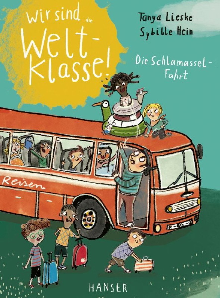 Buchcover und Innenansicht für das Buch: Wir sind (die) Weltklasse - Die Schlamassel-Fahrt