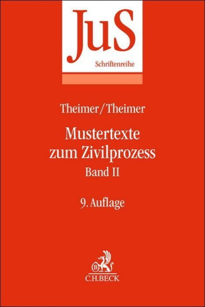Buchcover und Innenansicht für das Buch: Mustertexte zum Zivilprozess Band II: Besondere Verfahren erster und zweiter Instanz, Relationstechnik