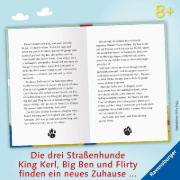 Buchcover und Innenansicht für das Buch: 3 Streuner wittern das Abenteuer