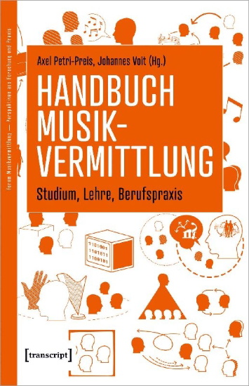 Buchcover und Innenansicht für das Buch: Handbuch Musikvermittlung - Studium, Lehre, Berufspraxis