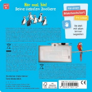 Buchcover und Innenansicht für das Buch: Hör mal hin - Wer brüllt hier? Im Zoo