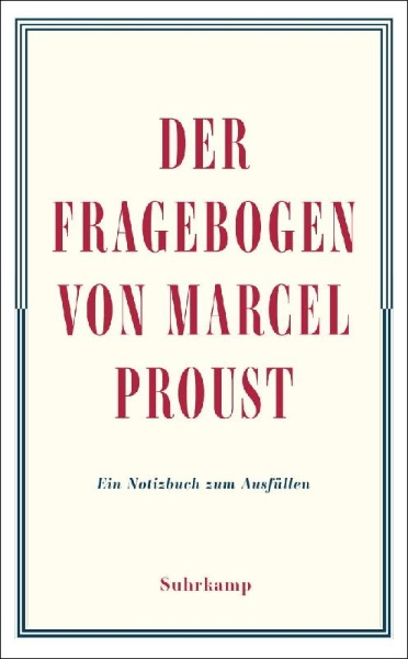 Buchcover und Innenansicht für das Buch: Le Questionnaire de Proust