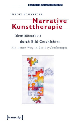 Buchcover und Innenansicht für das Buch: Narrative Kunsttherapie