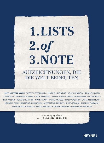 Buchcover und Innenansicht für das Buch: Lists of Note