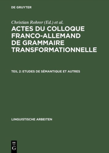 Buchcover und Innenansicht für das Buch: Etudes de sémantique et autres