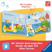 Buchcover und Innenansicht für das Buch: ministeps: Mein erstes Magnetbuch: Wer baut was? Bei mir zu Hause