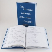 Buchcover und Innenansicht für das Buch: Im Grunde wäre ich lieber Gedicht