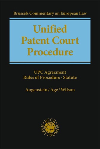Buchcover und Innenansicht für das Buch: Unified Patent Court Procedure
