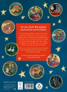 Buchcover und Innenansicht für das Buch: Sterne, Mond und Kuschelzeit. Unser großes Gute-Nacht-Wimmelbuch
