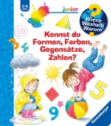 Buchcover und Innenansicht für das Buch: Wieso? Weshalb? Warum? Sonderband junior: Kennst du Formen, Farben, Gegensätze, Zahlen?