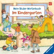 Buchcover und Innenansicht für das Buch: Mein Bilder-Wörterbuch: Im Kindergarten