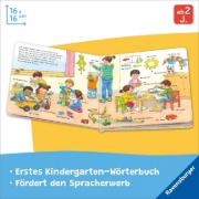 Buchcover und Innenansicht für das Buch: Mein Bilder-Wörterbuch: Im Kindergarten