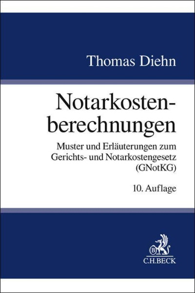 Buchcover und Innenansicht für das Buch: Notarkostenberechnungen