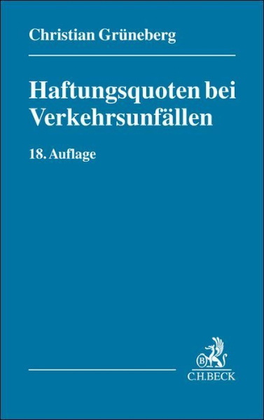 Buchcover und Innenansicht für das Buch: Haftungsquoten bei Verkehrsunfällen
