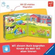 Buchcover und Innenansicht für das Buch: Mein großes Magnetbuch - Was gehört wohin? Auf dem Bauernhof