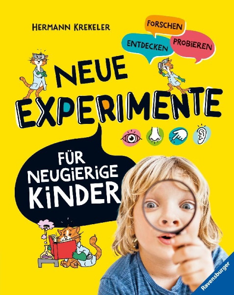 Buchcover und Innenansicht für das Buch: Neue Experimente für Kinder - Spannende Versuche für Kinder ab 5 Jahren