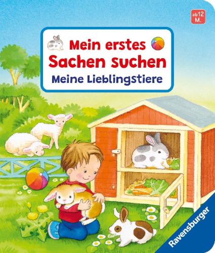 Buchcover und Innenansicht für das Buch: Mein erstes Sachen suchen: Meine Lieblingstiere