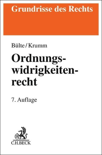 Buchcover und Innenansicht für das Buch: Ordnungswidrigkeitenrecht