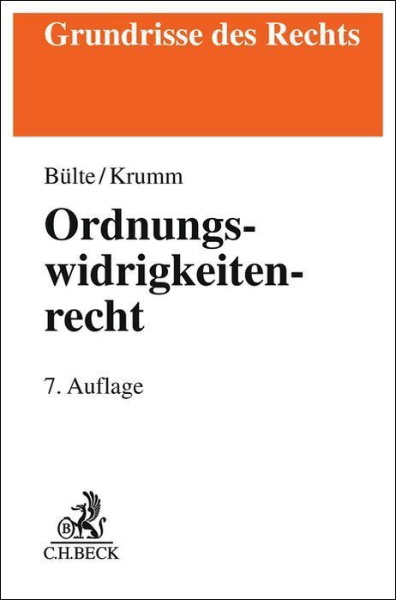 Buchcover und Innenansicht für das Buch: Ordnungswidrigkeitenrecht