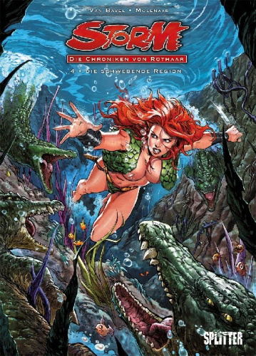 Buchcover und Innenansicht für das Buch: STORM - Roodhaar, de Kronieken van de Diepe Wereld