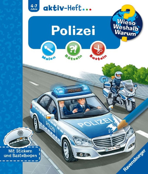 Buchcover und Innenansicht für das Buch: Wieso? Weshalb? Warum? aktiv-Heft: Polizei