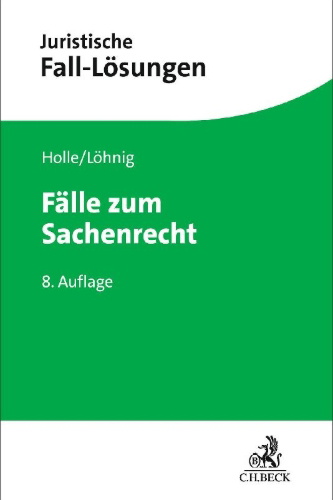 Buchcover und Innenansicht für das Buch: Fälle zum Sachenrecht