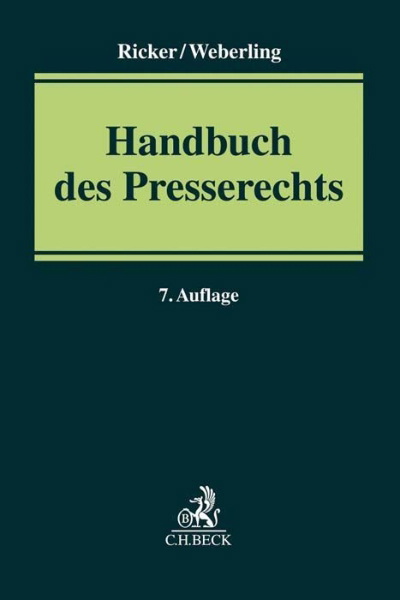 Buchcover und Innenansicht für das Buch: Handbuch des Presserechts
