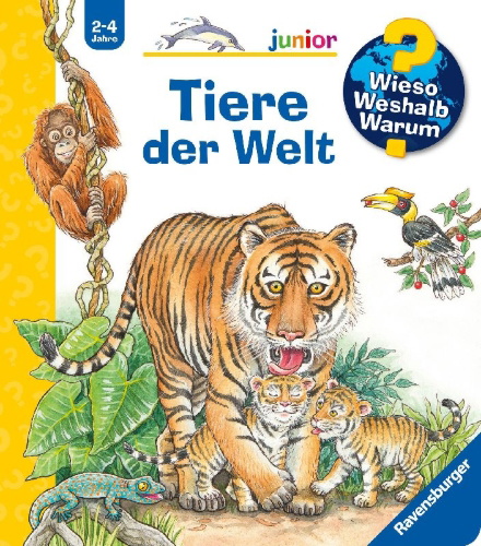 Buchcover und Innenansicht für das Buch: Wieso? Weshalb? Warum? junior, Band 73 - Tiere der Welt
