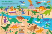 Buchcover und Innenansicht für das Buch: Dinos, Feen und Weltraumhelden: Mein kunterbuntes Bildwörterbuch