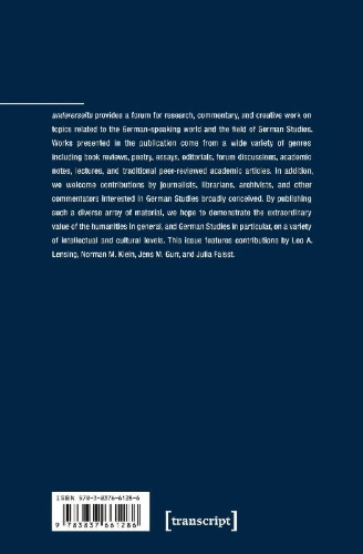 Buchcover und Innenansicht für das Buch: andererseits - Yearbook of Transatlantic German Studies