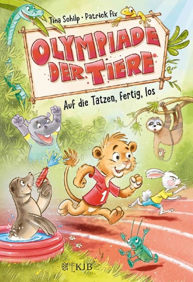 Buchcover und Innenansicht für das Buch: Olympiade der Tiere - Auf die Tatzen, fertig, los