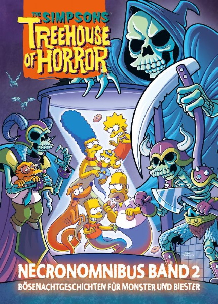 Buchcover und Innenansicht für das Buch: The Simpsons: Treehouse of Horror Ominous Omnibus 2