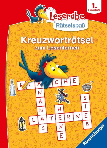 Buchcover und Innenansicht für das Buch: Leserabe - Rätselspaß - Kreuzworträtsel zum Lesenlernen