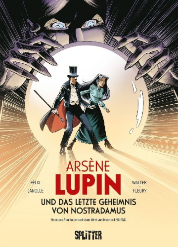 Buchcover und Innenansicht für das Buch: Arsène Lupin et le dernier secret de Nostradamus