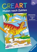 Buchcover und Innenansicht für das Buch: CreArt Malen nach Zahlen ab 7: Dinosaurier